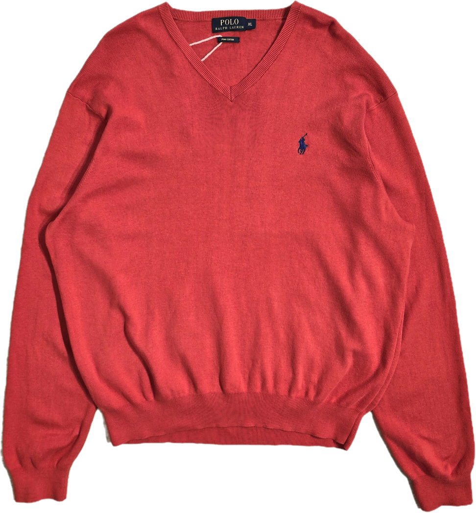 Pull col V en coton rouge - XL
