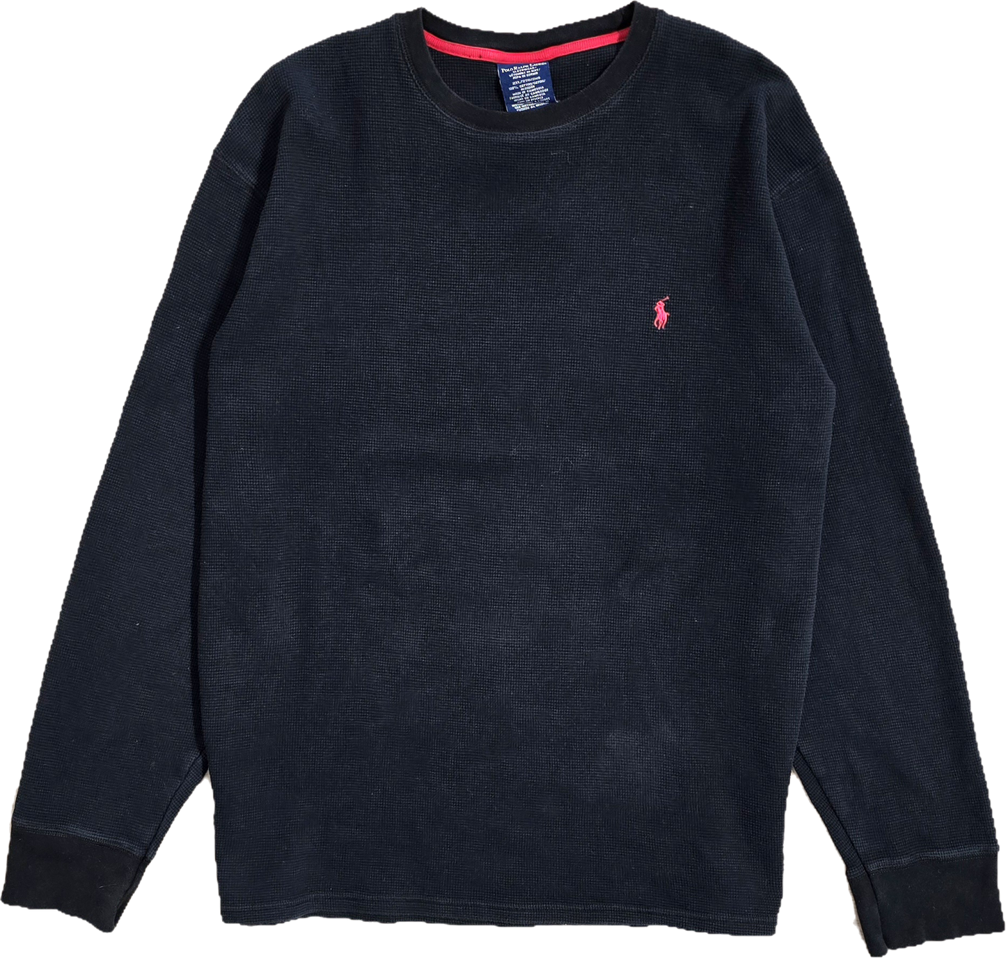 Pull col rond en maille piquée noir - XXL