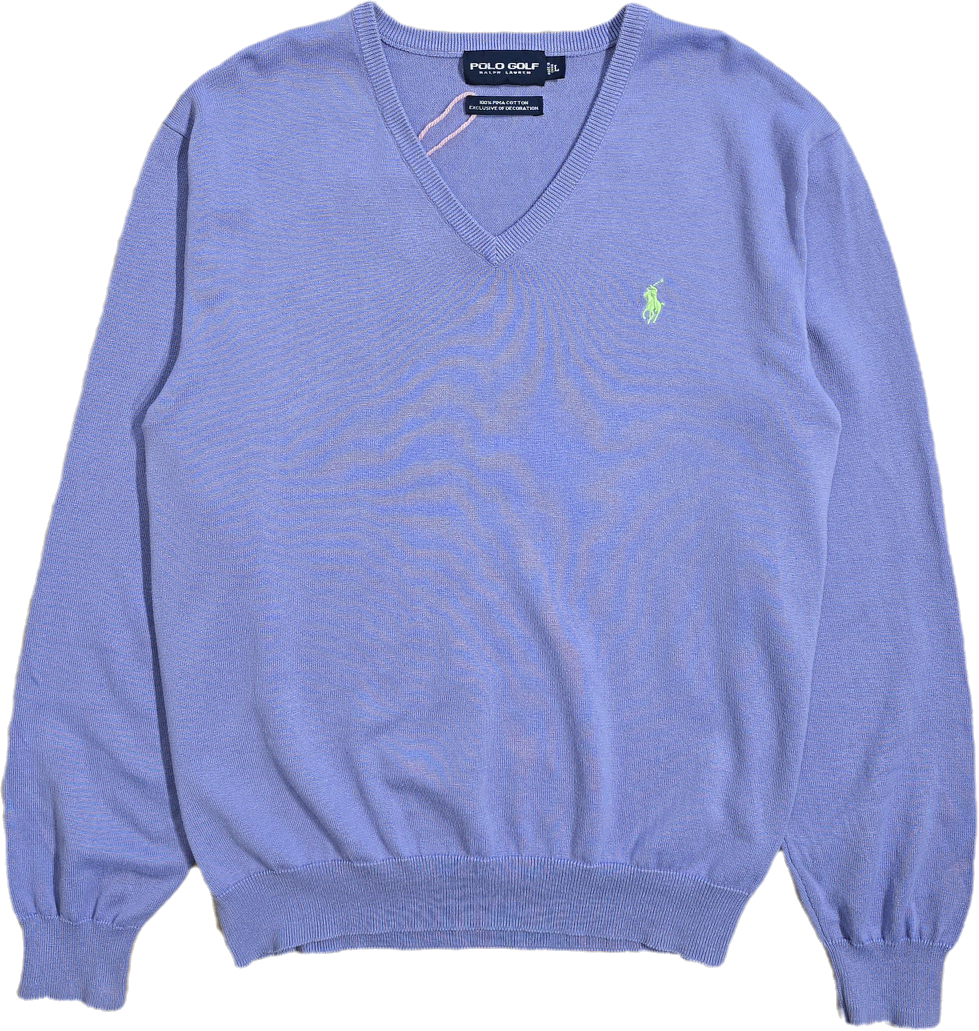 Pull léger col V violet - L