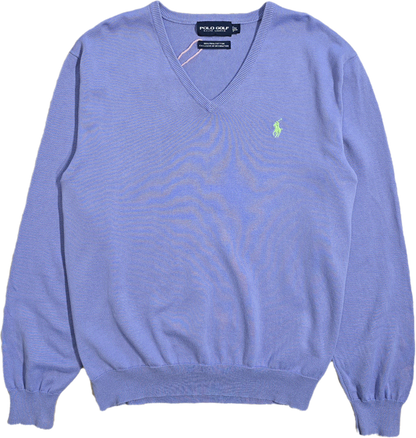 Pull léger col V violet - L
