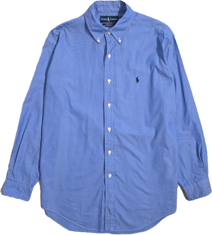 Chemise en coton bleu unie - XL