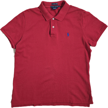 Polo skinny fit en coton rouge - L/XL