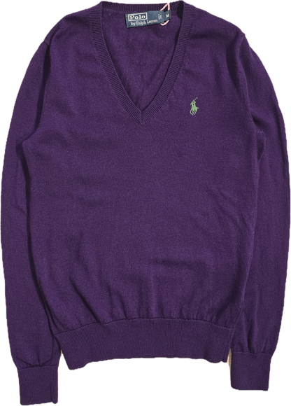 Pull léger col V violet - S