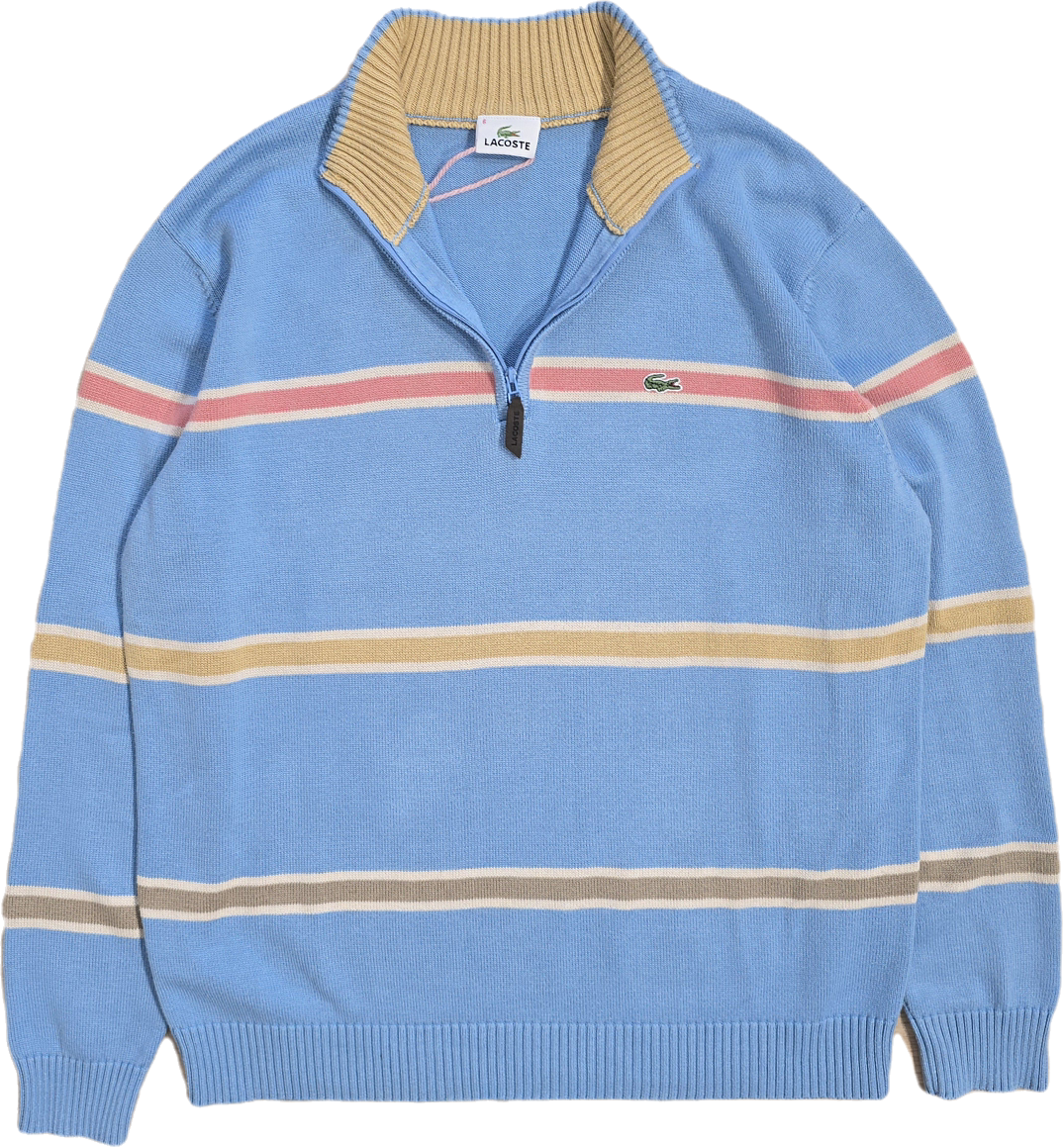 Pull camionneur en coton bleu ciel à rayures - M