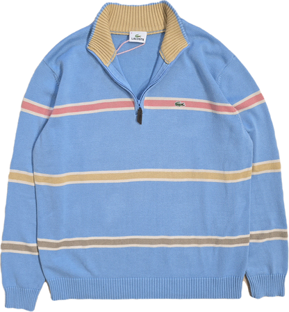 Pull camionneur en coton bleu ciel à rayures - M