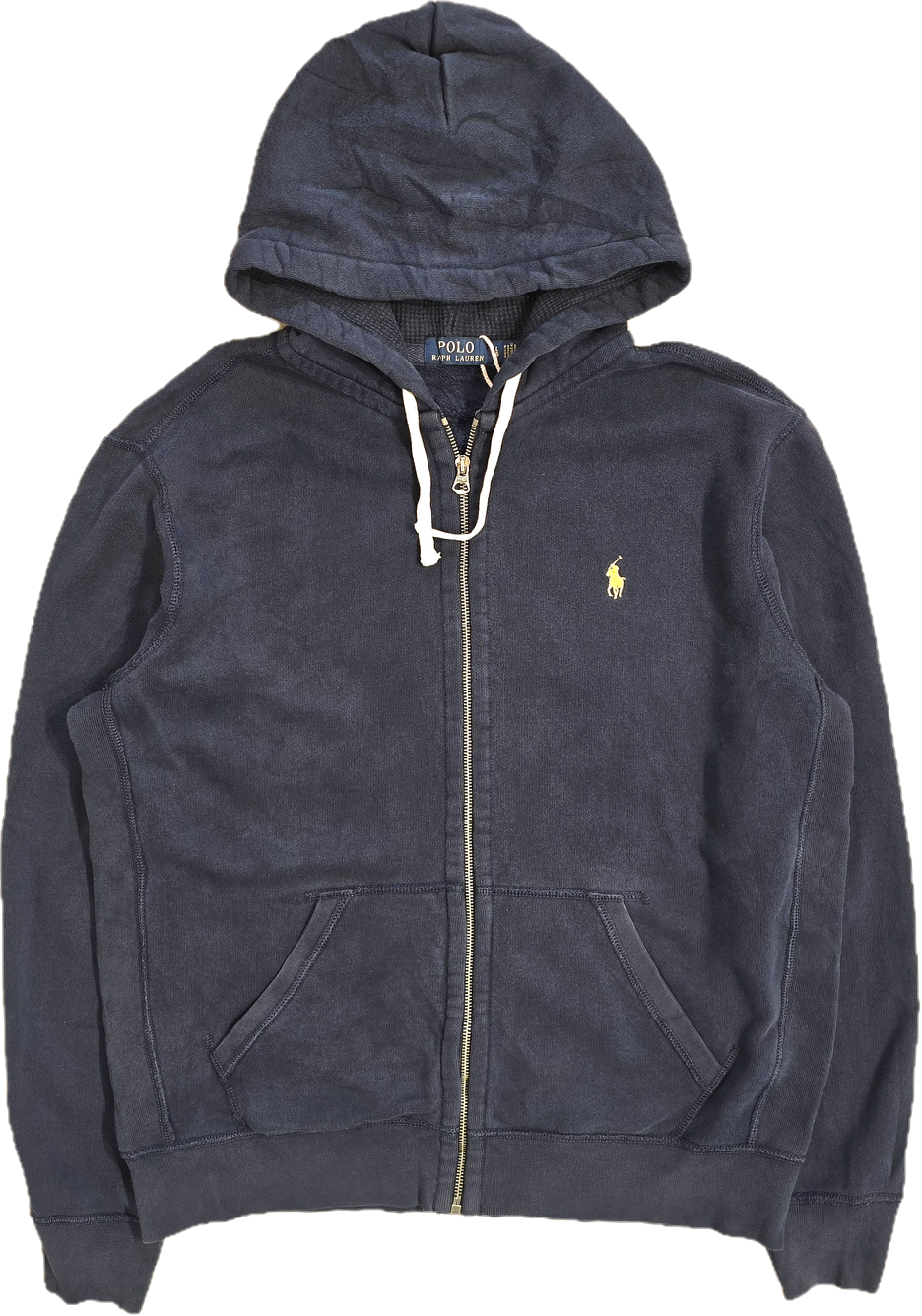Sweat à capuche en coton marine  - L