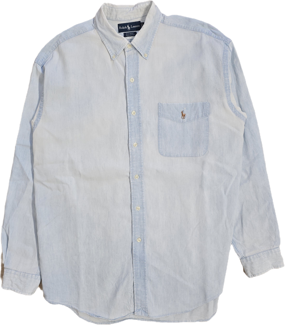 Chemise en coton bleu dévalé- XL