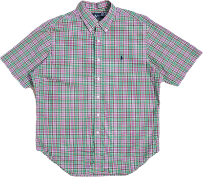 Chemise classic fit en coton à carreaux multicolore- L