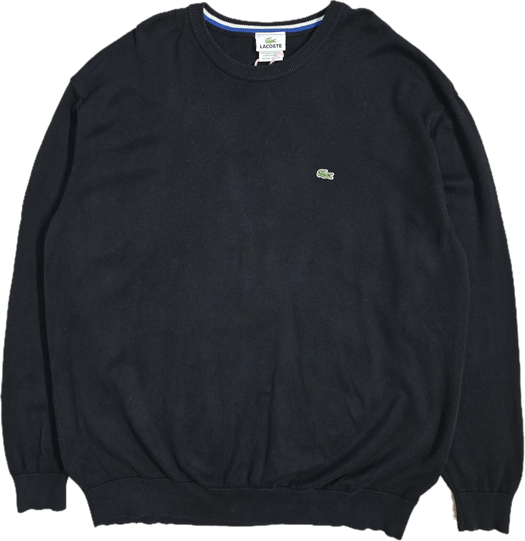Pull col rond en coton noir - XL