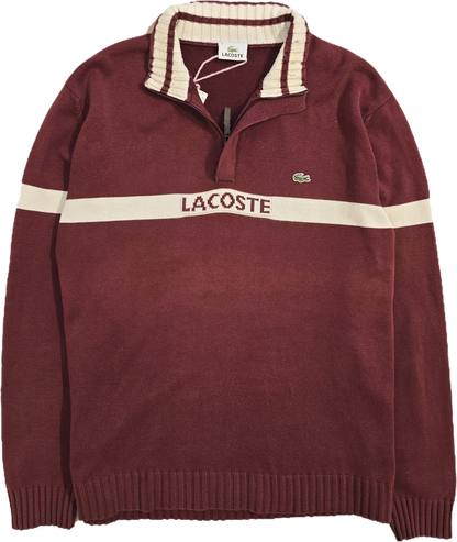 Pull camionneur en coton bordeaux vintage - XL