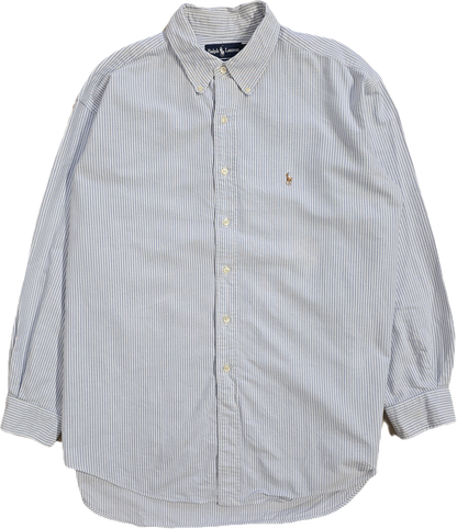 Chemise oxford en coton à rayures bleu ciel - XL