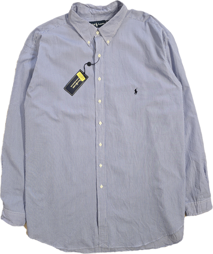 Chemise classic fit en coton à carreaux bleu - 3XL