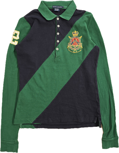 Polo en coton vert et noir - S/M