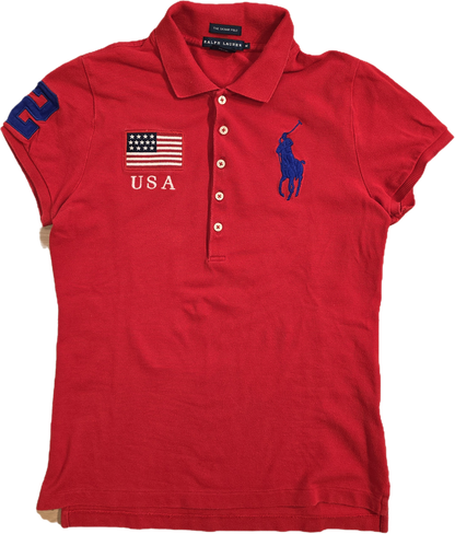 Polo en coton rouge - S