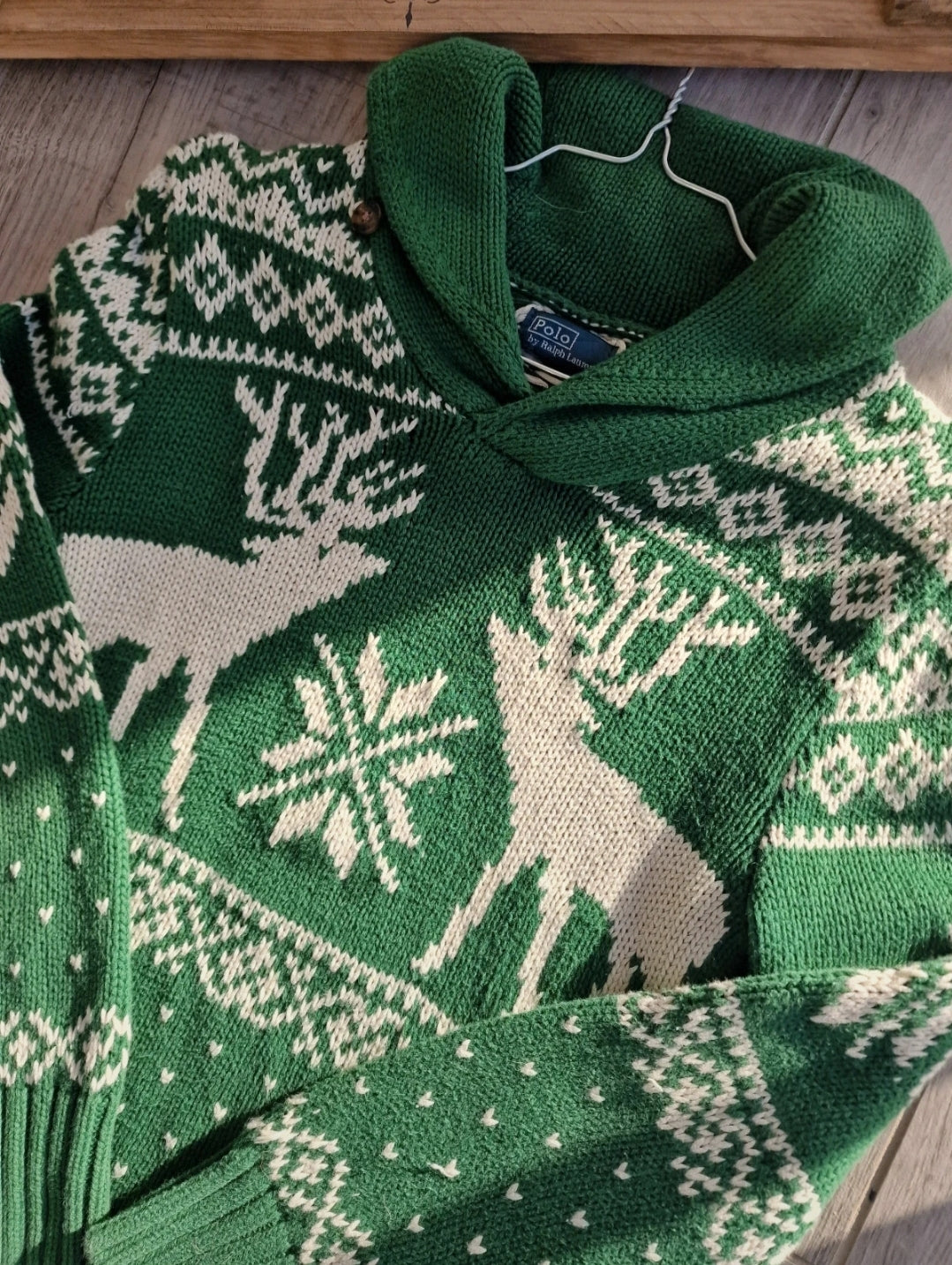 Pull de Noël vert Rennes - XS/34