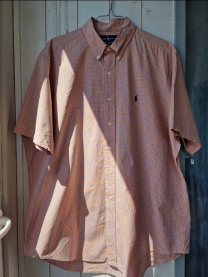 Chemise orange à carreaux Ralph Lauren - XL/42