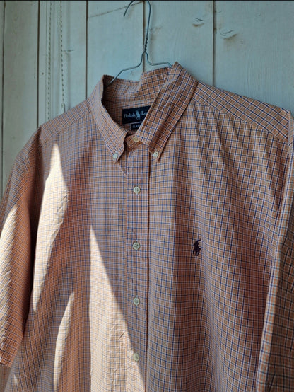 Chemise orange à carreaux Ralph Lauren - XL/42