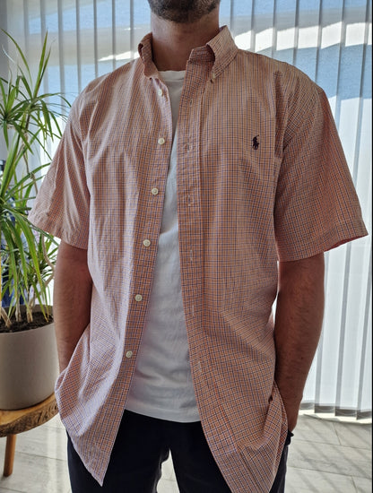 Chemise orange à carreaux Ralph Lauren - XL/42