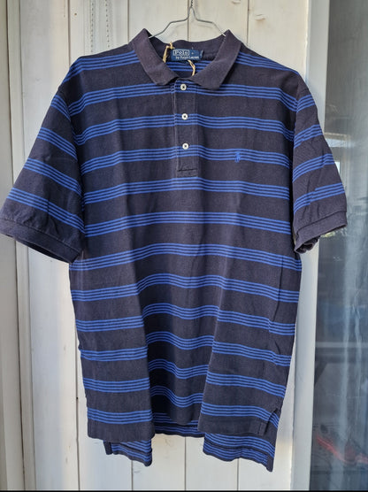 Polo MIXTE marine à rayures Ralph Lauren - L/40