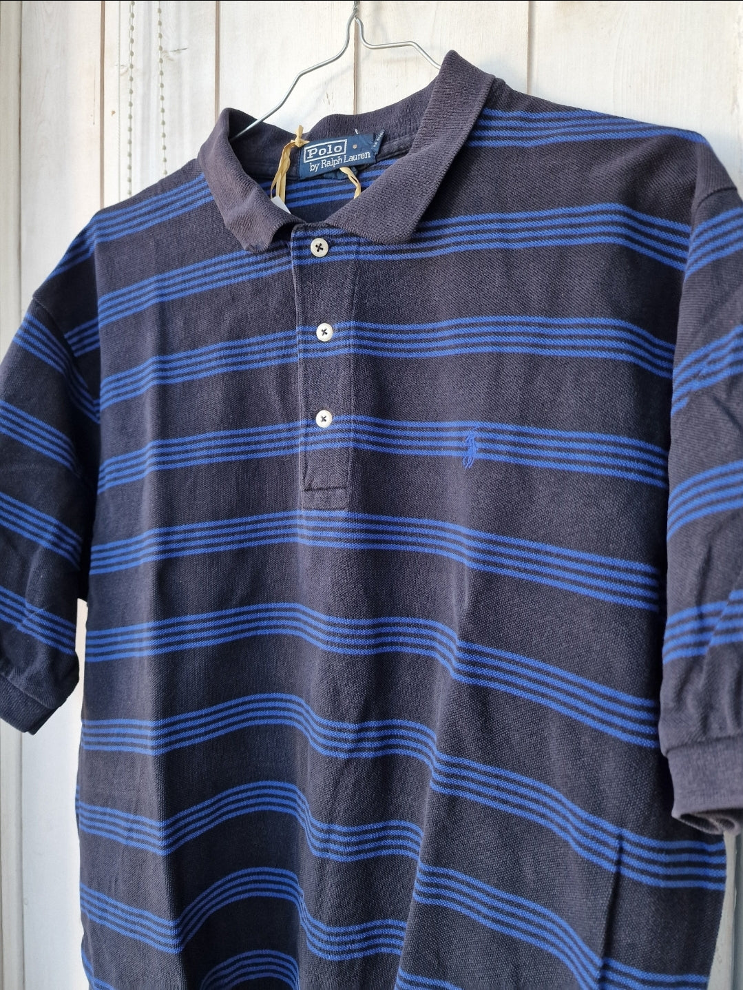 Polo MIXTE marine à rayures Ralph Lauren - L/40