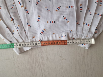 Jupe de tennis blanc à motifs des années 90' Lacoste - XS/34