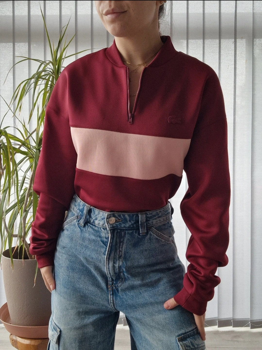 Pull camionneur satiné bordeaux collection moderne - M/L