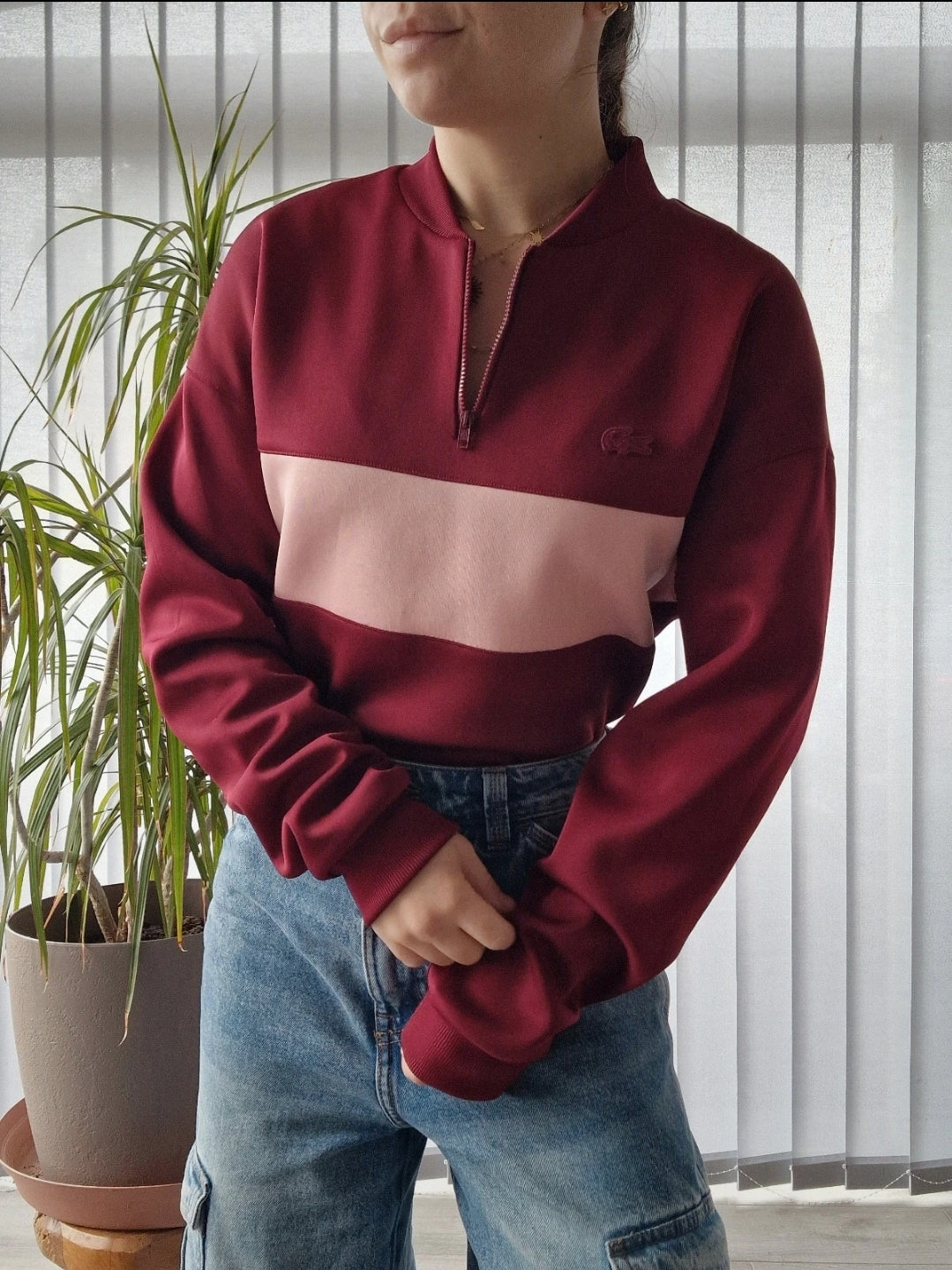 Pull camionneur satiné bordeaux collection moderne - M/L