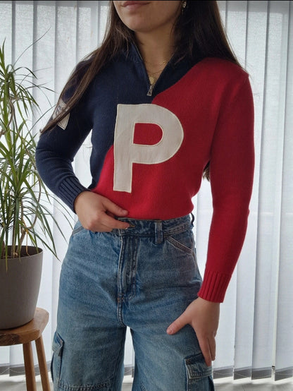 Pull camionneur rouge/marine - XXS/XS