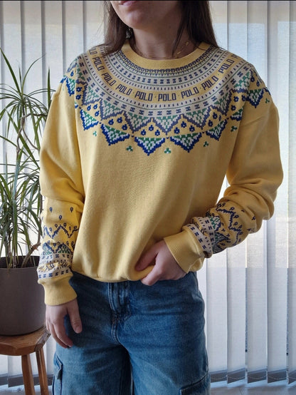 Sweat jaune à motifs - XS/34