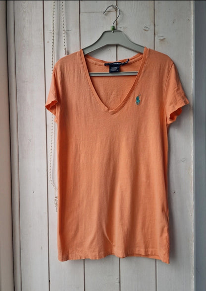 Tee-shirt col V orange - XS/34