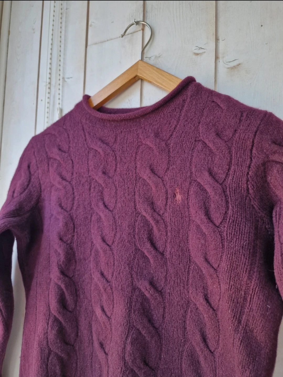 Pull moulant en maille torsadée prune - XXS/32