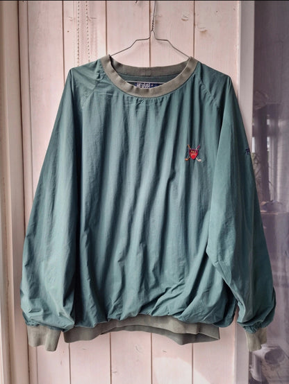 Sweat imper vert brodé vintage des années 90' - XL/42