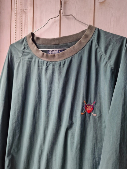 Sweat imper vert brodé vintage des années 90' - XL/42