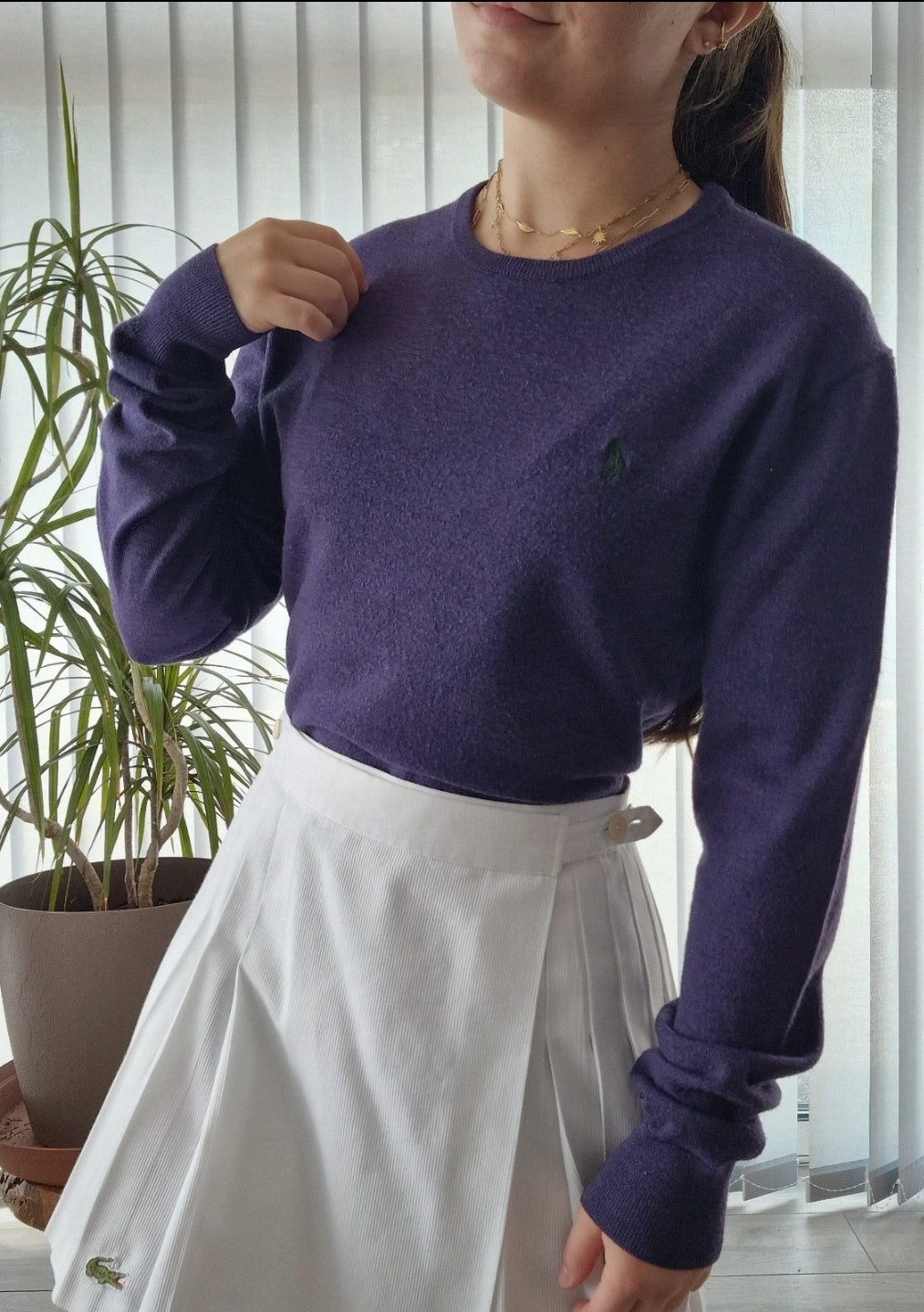 Pull simple en laine violet - M/38