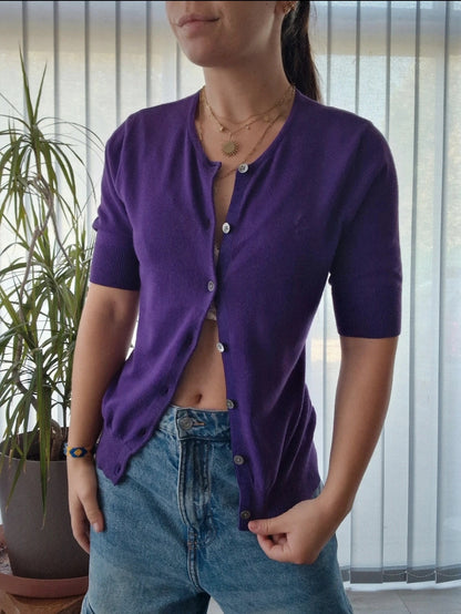 Cardigan manches courtes violet - S/36