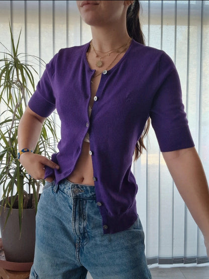 Cardigan manches courtes violet - S/36