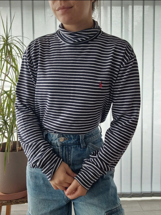 Pull col roulé marinière - L/40