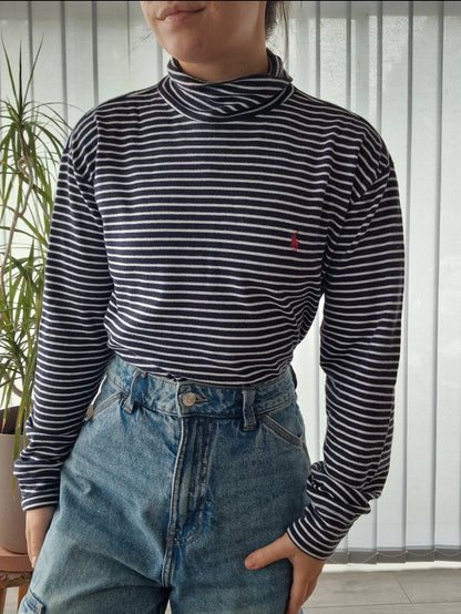 Pull col roulé marinière - L/40