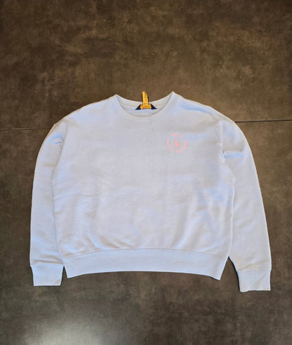 Sweat bleu ciel imprimé rose - XS/34