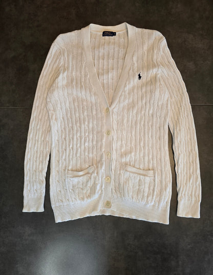 Cardigan en maille torsadée blanc - XL/42