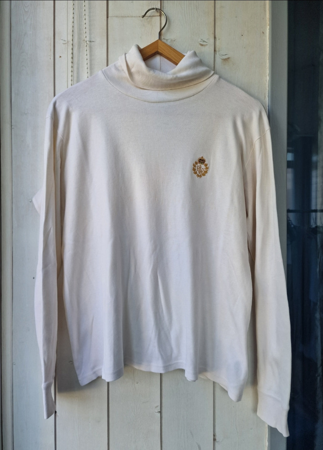 Pull col roulé banc brodé - M/38