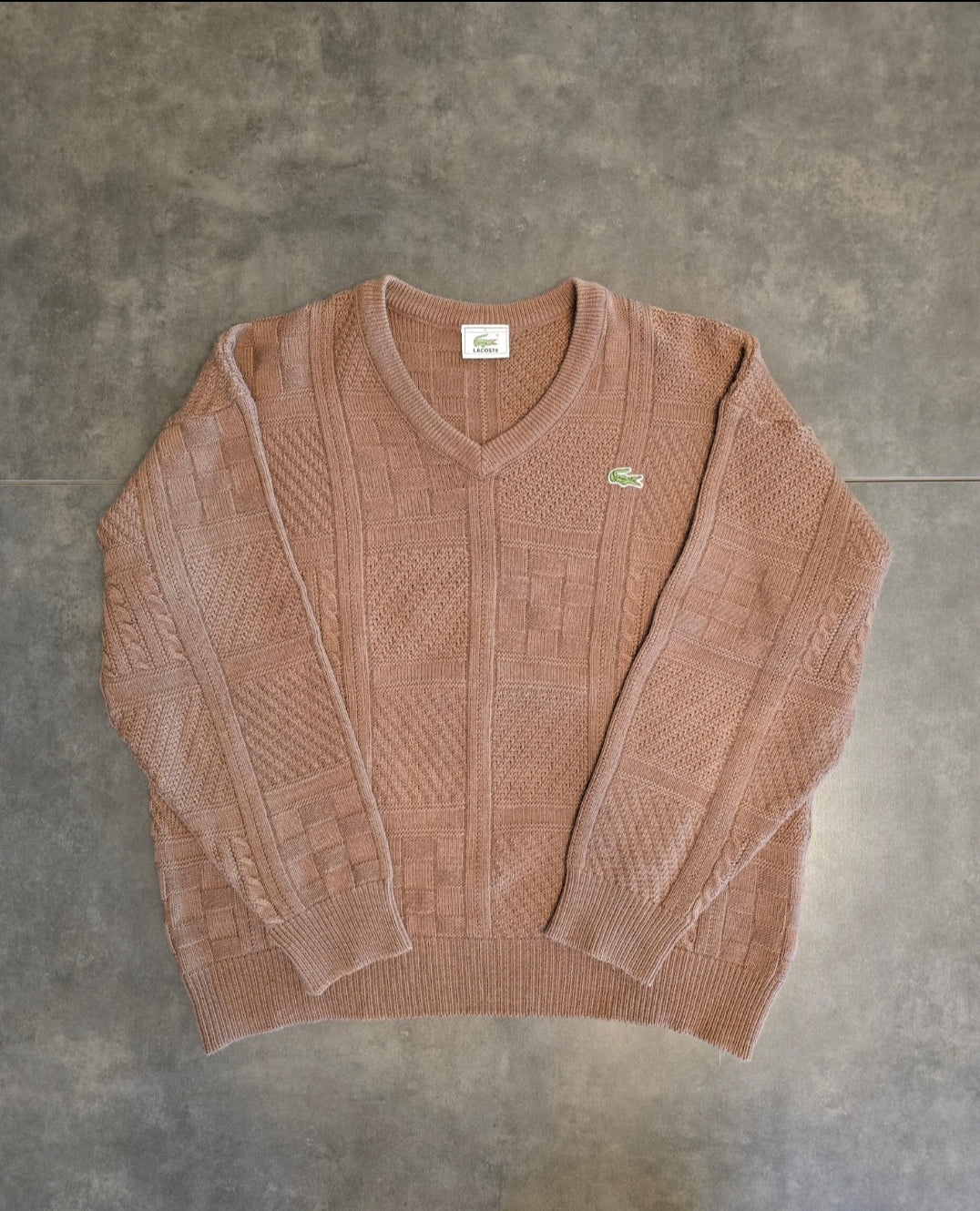 Pull col V marron des années 90' - M