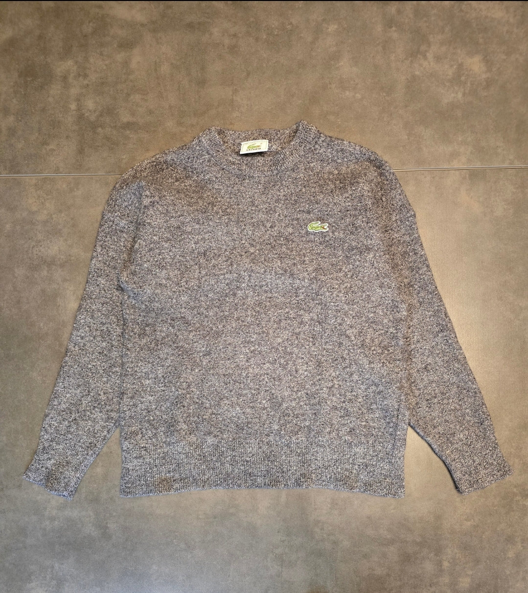Pull en maille gris mélangé des années 80' - XS