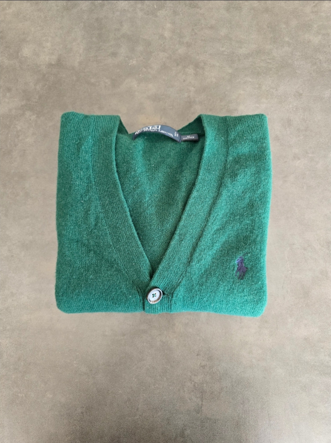 Cardigan vert foncé en laine - M