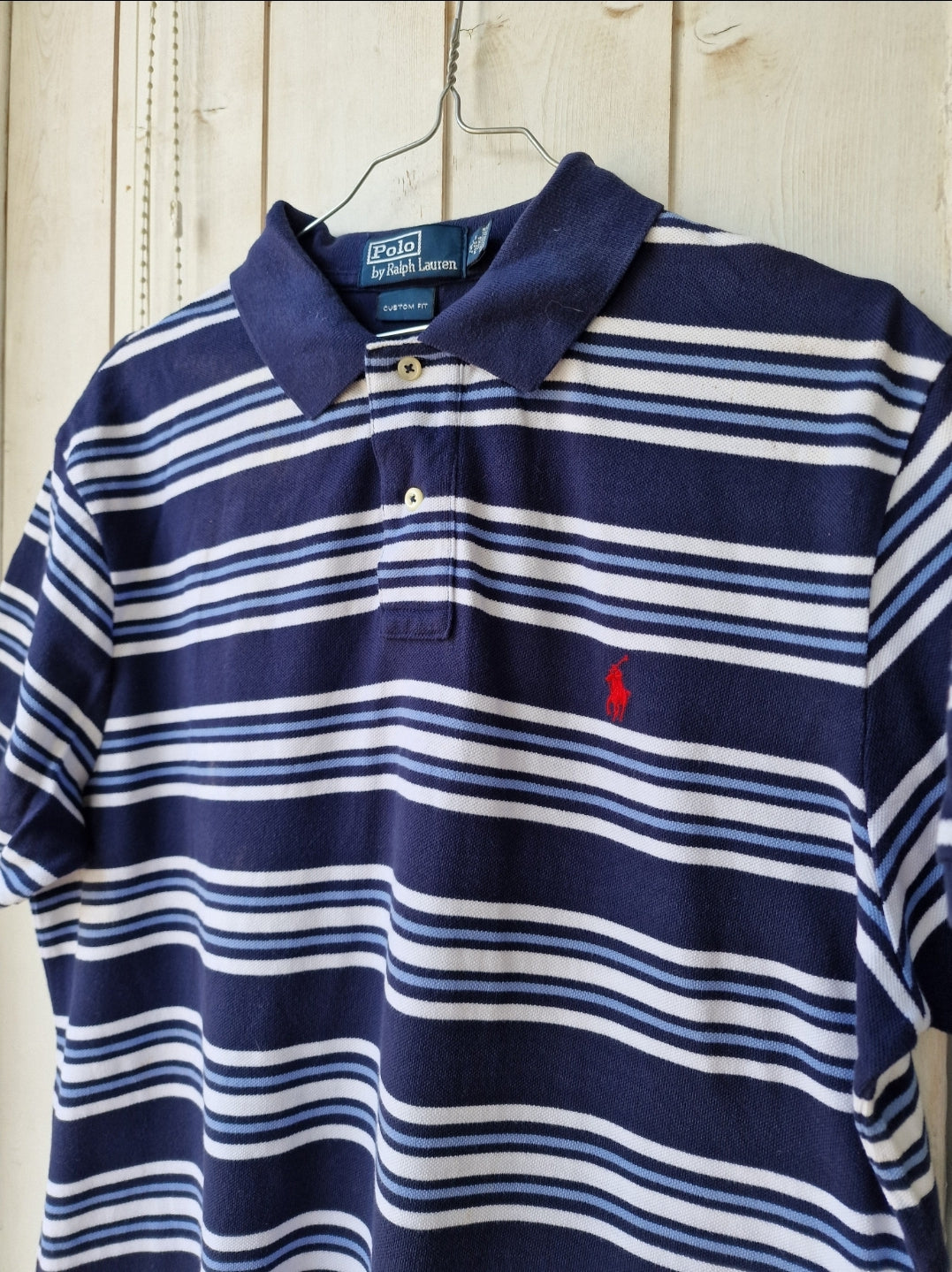 Polo à rayures bleu - XL