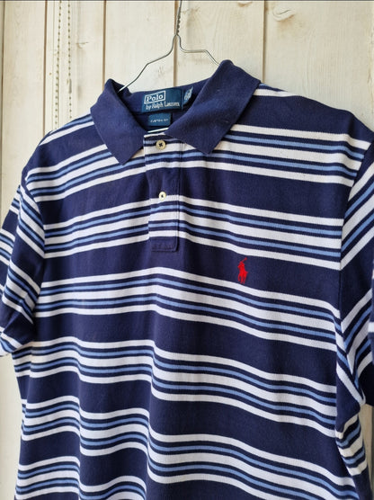Polo à rayures bleu - XL