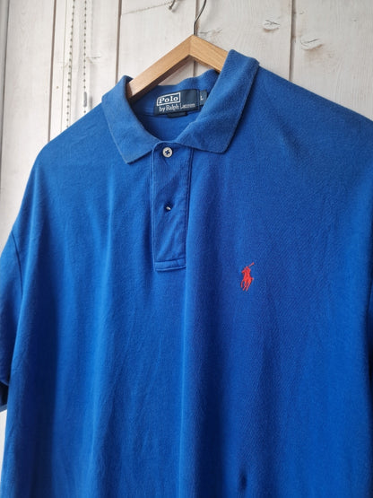 Polo en coton bleu électrique - L/40