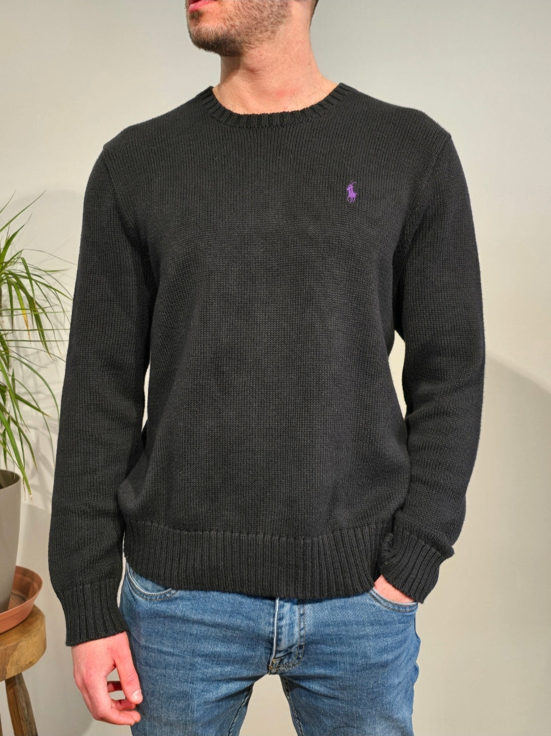 Pull en maille noir - L