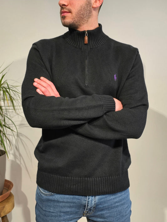 Pull camionneur en maille noir - L
