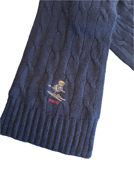 Écharpe en maille torsadée marine polo bear - TU